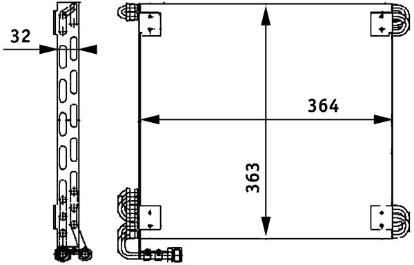 Condensator, climatizare AC 660 000P MAHLE
