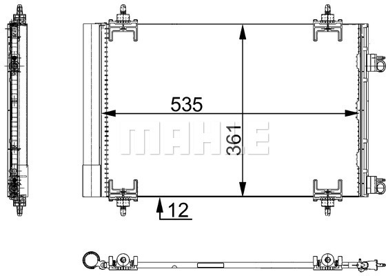 Condensator, climatizare AC 668 000S MAHLE