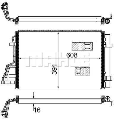 Condensator, climatizare AC 697 000S MAHLE