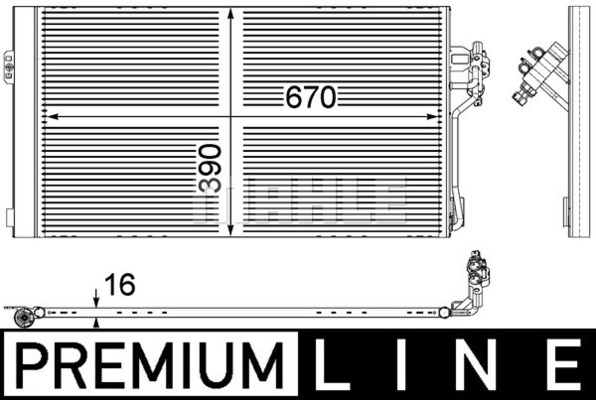 Condensator, climatizare AC 762 000P MAHLE