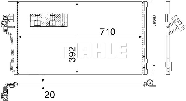 Condensator, climatizare AC 762 000S MAHLE