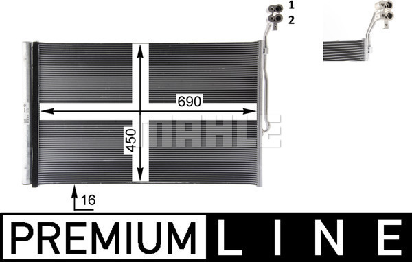 Condensator, climatizare AC 777 000P MAHLE