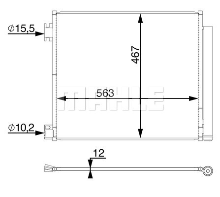 Condensator, climatizare AC 78 000S MAHLE