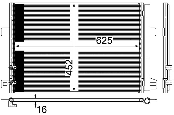 Condensator, climatizare AC 885 000S MAHLE