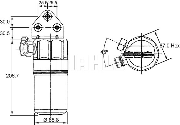 Uscator,aer conditionat AD 187 000S MAHLE