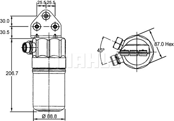 Uscator,aer conditionat AD 41 000S MAHLE