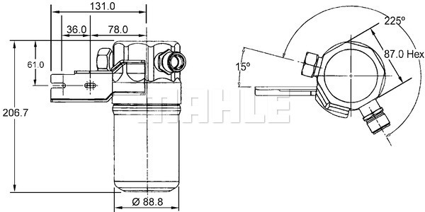 Uscator,aer conditionat AD 42 000S MAHLE