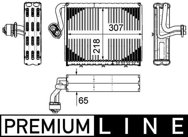Evaporator, aer conditionat AE 108 000P MAHLE