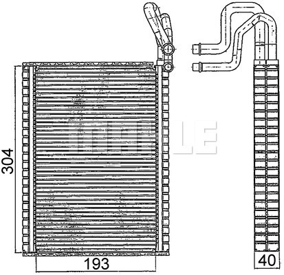 Evaporator,aer conditionat AE 116 000S MAHLE