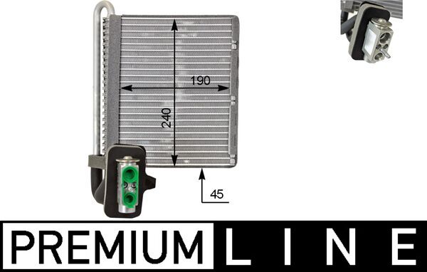 Evaporator, aer conditionat AE 118 000P MAHLE