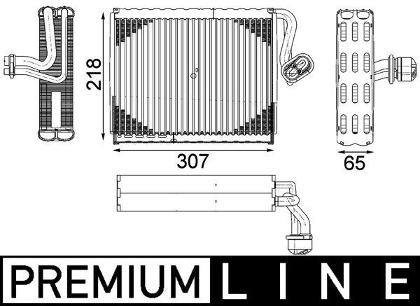 Evaporator, aer conditionat AE 122 000P MAHLE