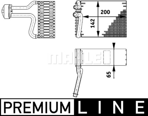 Evaporator,aer conditionat AE 66 000P MAHLE