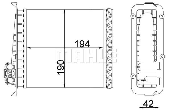 Schimbator caldura, incalzire habitaclu AH 106 000S MAHLE