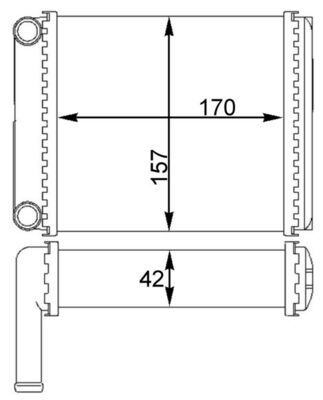 Schimbator caldura, incalzire habitaclu AH 128 000S MAHLE