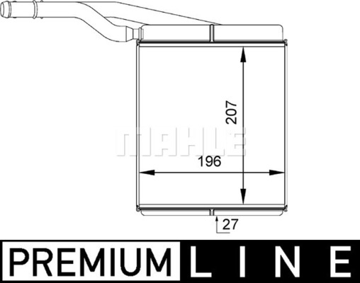 Schimbator caldura, incalzire habitaclu AH 143 000P MAHLE