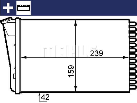 Schimbator caldura, incalzire habitaclu AH 155 000S MAHLE