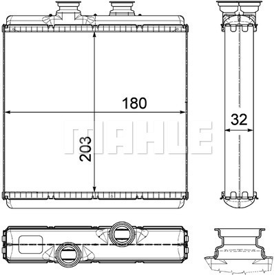 Schimbator caldura, incalzire habitaclu AH 183 000P MAHLE