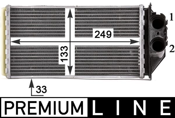 Schimbator caldura, incalzire habitaclu AH 187 000P MAHLE