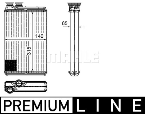 Schimbator caldura, incalzire habitaclu AH 195 000P MAHLE