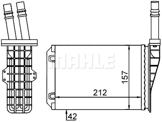 Schimbator caldura, incalzire habitaclu AH 209 000S MAHLE