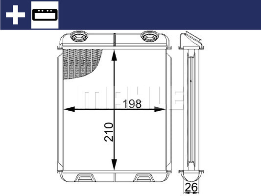 Schimbator caldura, incalzire habitaclu AH 21 000S MAHLE