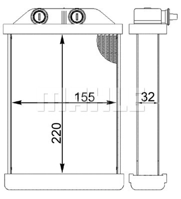 Schimbator caldura, incalzire habitaclu AH 220 000S MAHLE