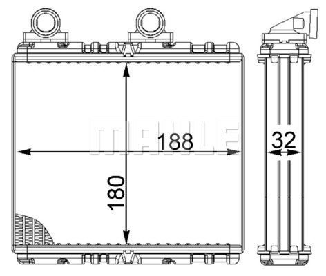 Schimbator caldura, incalzire habitaclu AH 222 000S MAHLE