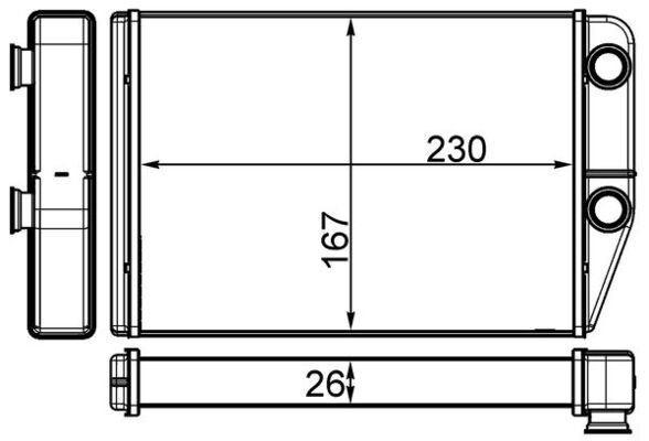 Schimbator caldura, incalzire habitaclu AH 225 000S MAHLE