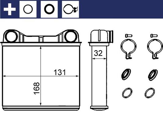 Schimbator caldura, incalzire habitaclu AH 238 000S MAHLE