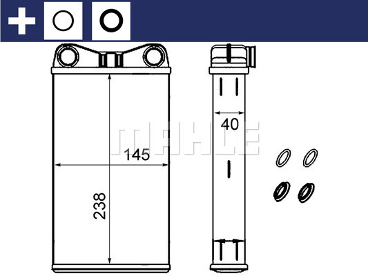 Schimbator caldura, incalzire habitaclu AH 239 000S MAHLE