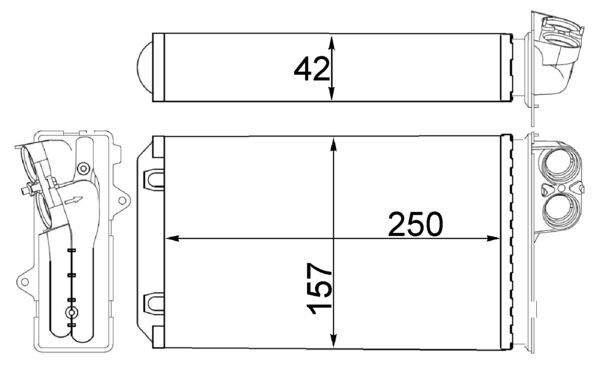 Schimbator caldura, incalzire habitaclu AH 244 000S MAHLE