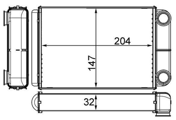 Schimbator caldura, incalzire habitaclu AH 258 000S MAHLE