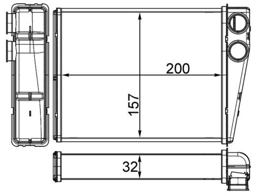 Schimbator caldura, incalzire habitaclu AH 263 000S MAHLE