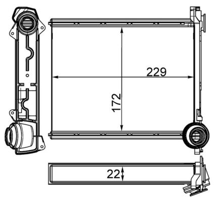 Schimbator caldura, incalzire habitaclu AH 264 000S MAHLE
