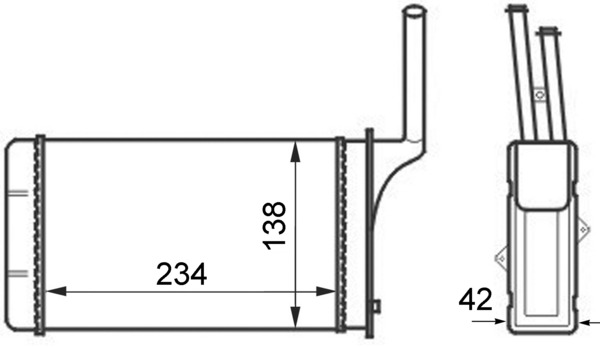 Schimbator caldura, incalzire habitaclu AH 49 000S MAHLE