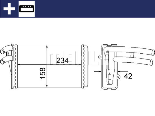 Schimbator caldura, incalzire habitaclu AH 54 000S MAHLE