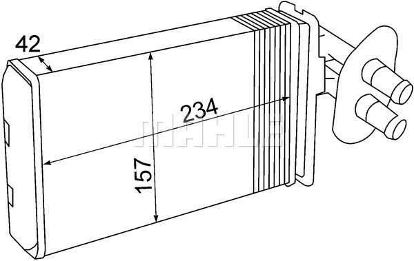 Schimbator caldura, incalzire habitaclu AH 69 000S MAHLE