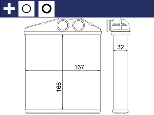Schimbator caldura, incalzire habitaclu AH 6 000S MAHLE
