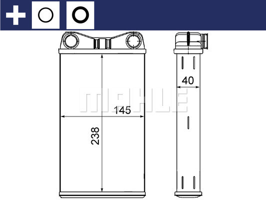 Schimbator caldura, incalzire habitaclu AH 7 000S MAHLE