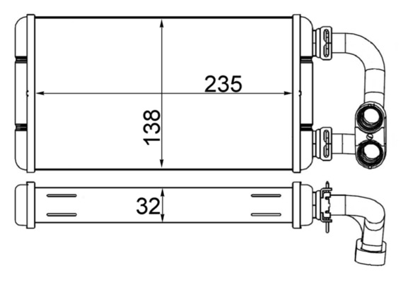 Schimbator caldura, incalzire habitaclu AH 84 000S MAHLE