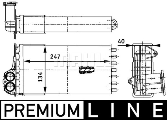 Schimbator caldura, incalzire habitaclu AH 88 000P MAHLE