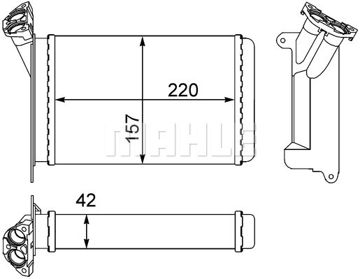 Schimbator caldura, incalzire habitaclu AH 95 000S MAHLE