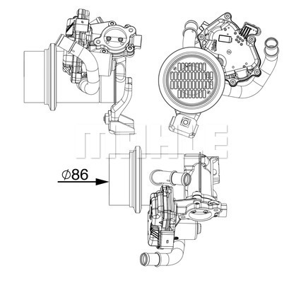 Radiator, recirculare gaze de esapament CE 18 000P MAHLE