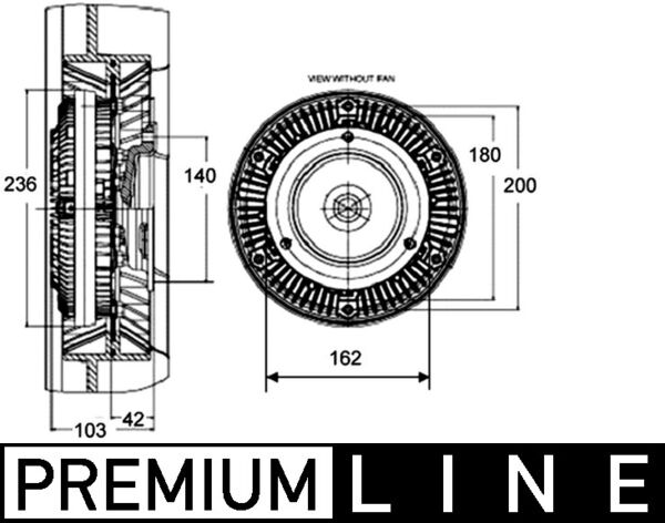 Cupla, ventilator radiator CFC 132 000P MAHLE