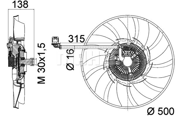 Ventilator, radiator CFF 471 000P MAHLE