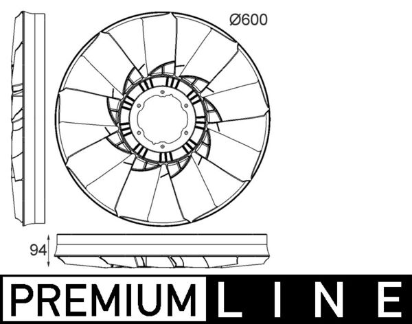 Paleta ventilator, racire motor CFW 52 000P MAHLE
