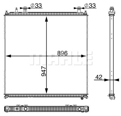 Radiator temperatura scazuta, intercooler CIR 11 000P MAHLE