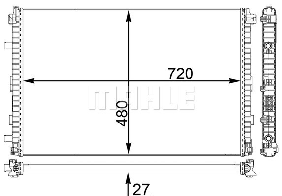 Radiator temperatura scazuta, intercooler CIR 24 000P MAHLE