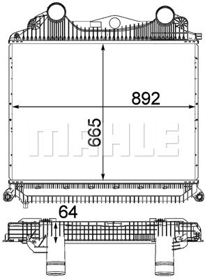 Intercooler, compresor CI 123 000P MAHLE