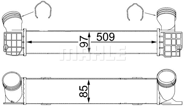 Intercooler, compresor CI 146 000S MAHLE